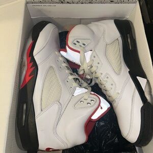 Jordan White and Red Sneakers